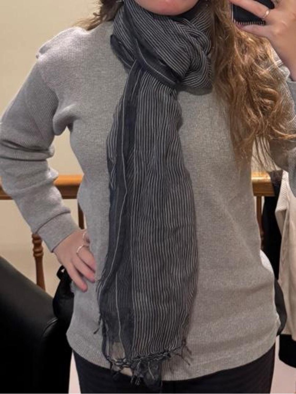 Lauren By Ralph Lauren NEW WITH TAGS green tag blue & white striped scarf
